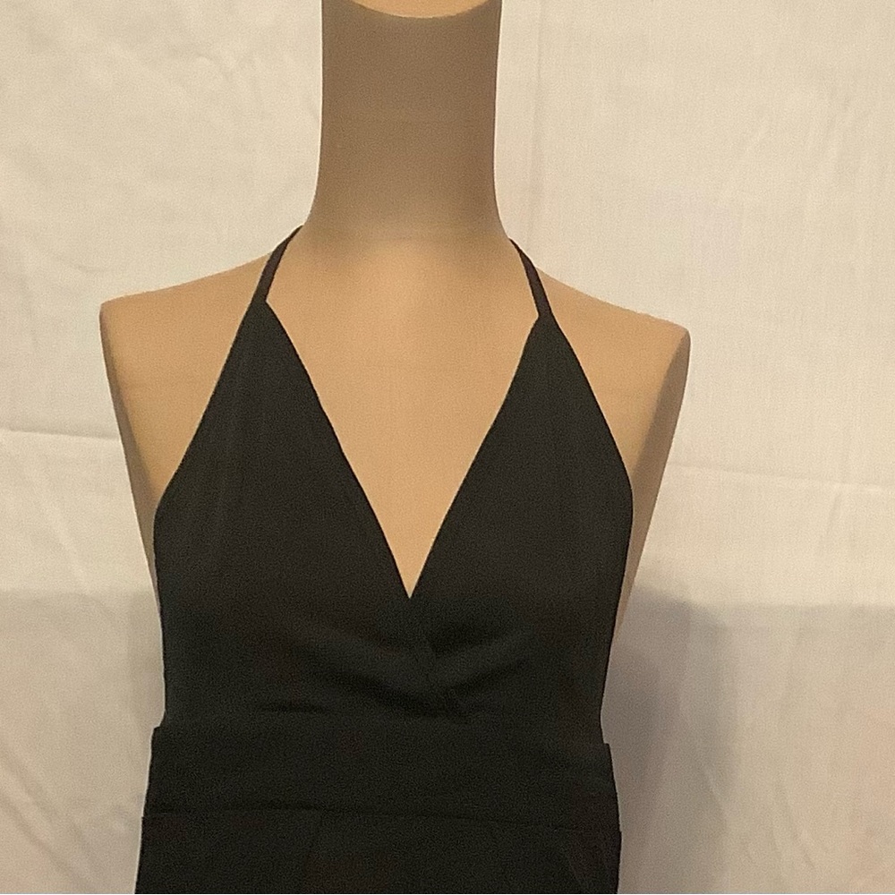 SHEIN Black Grunge Backless Halter Cover up Dress with Thigh Slits - Picture 4 of 8